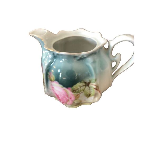 No Brand Other - Vintage Porcelain Creamer Hand Painted Roses Stamped Germany 36